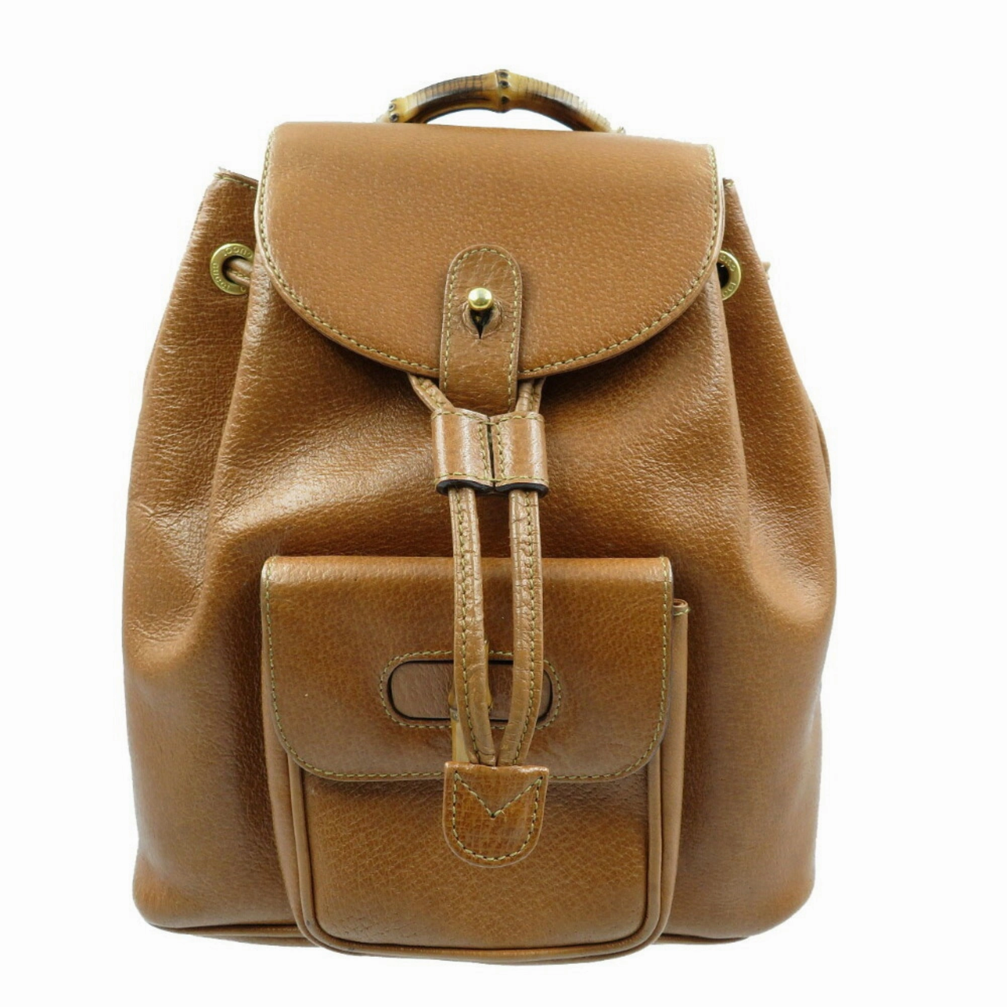 Gucci Bamboo  Bamboo Leather Backpack (Pre-Owned)