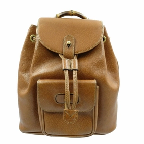 Gucci Bamboo  Bamboo Leather Backpack (Pre-Owned)