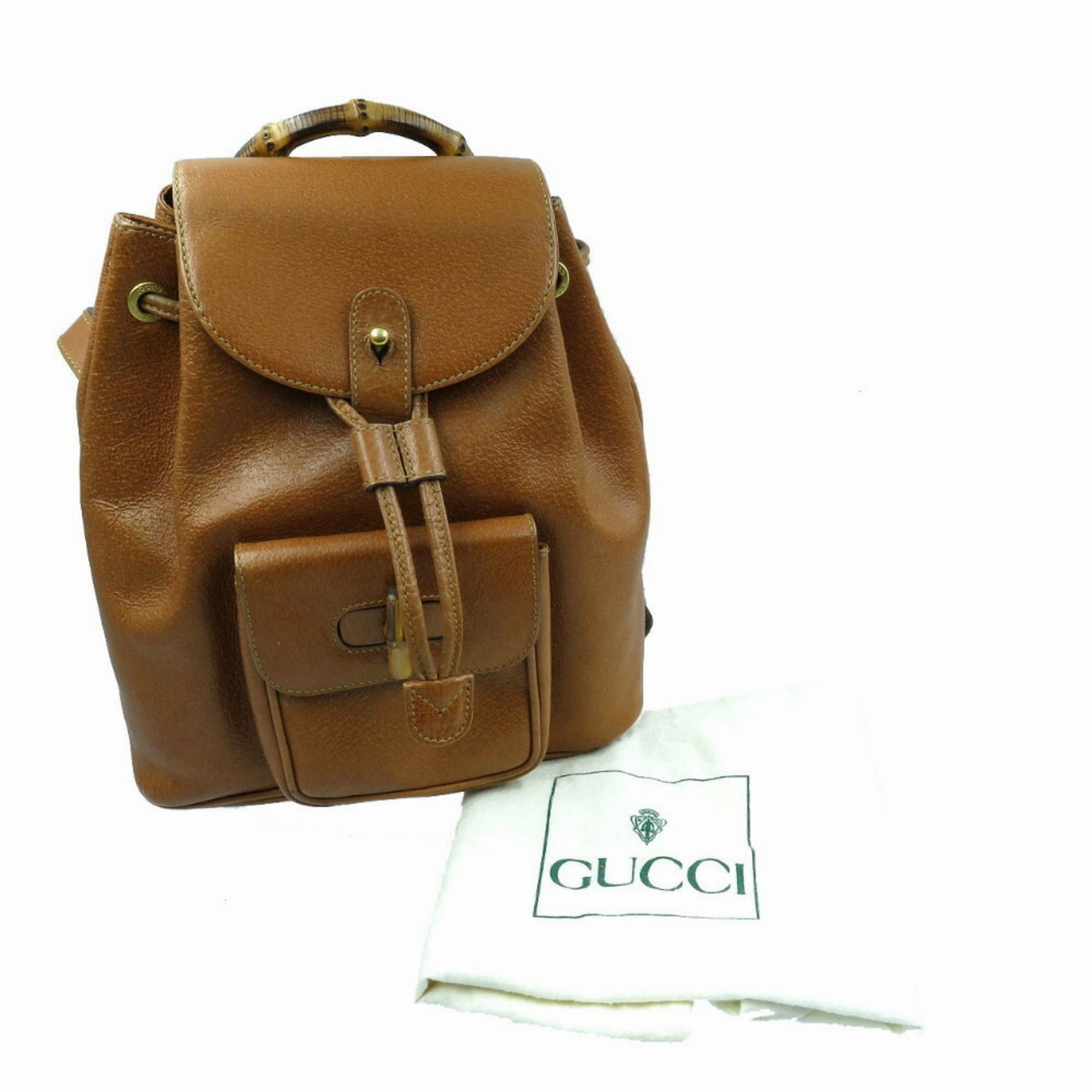 Gucci Bamboo  Bamboo Leather Backpack (Pre-Owned)