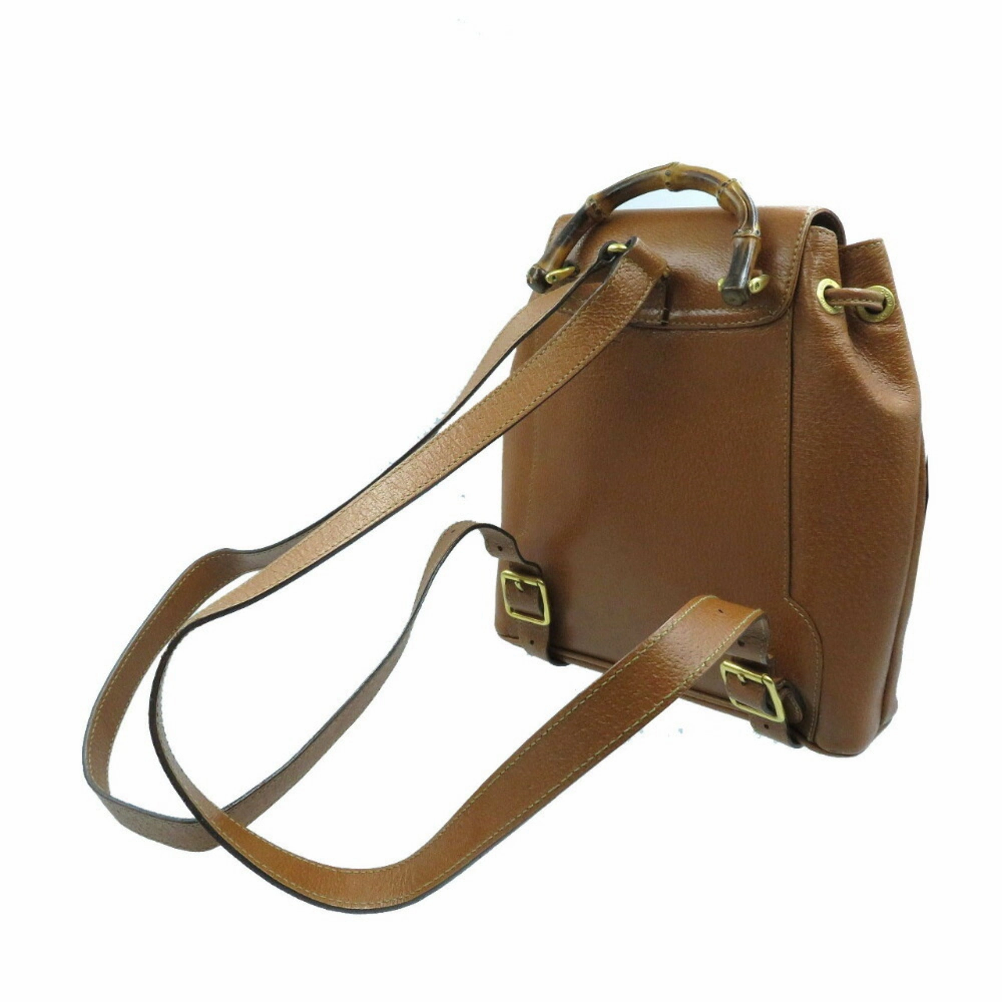 Gucci Bamboo  Bamboo Leather Backpack (Pre-Owned)