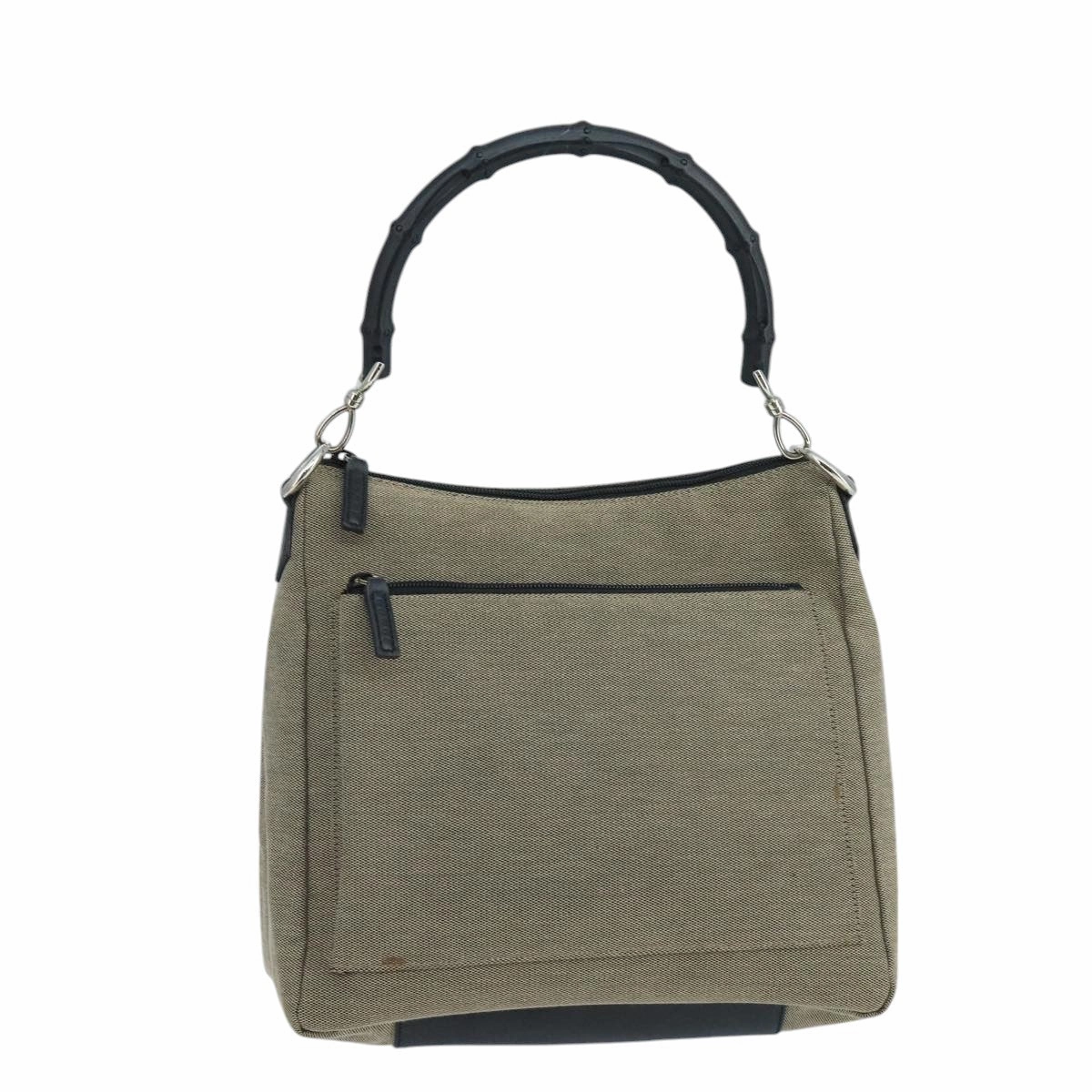 Gucci Bamboo Beige Canvas Shoulder Bag ()