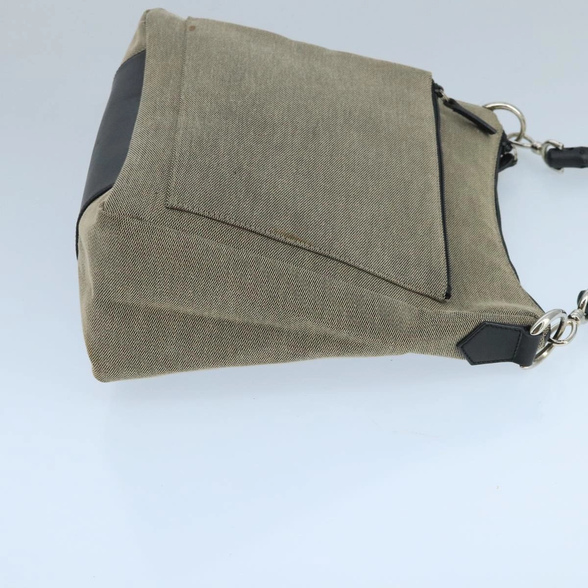 Gucci Bamboo Beige Canvas Shoulder Bag ()