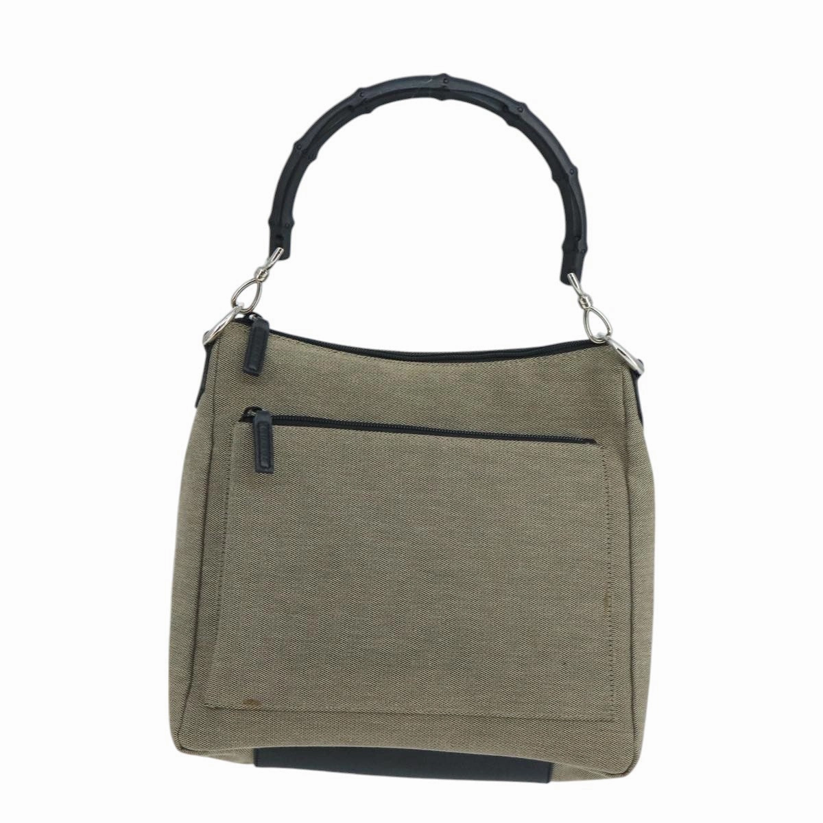 Gucci Bamboo Beige Canvas Shoulder Bag ()