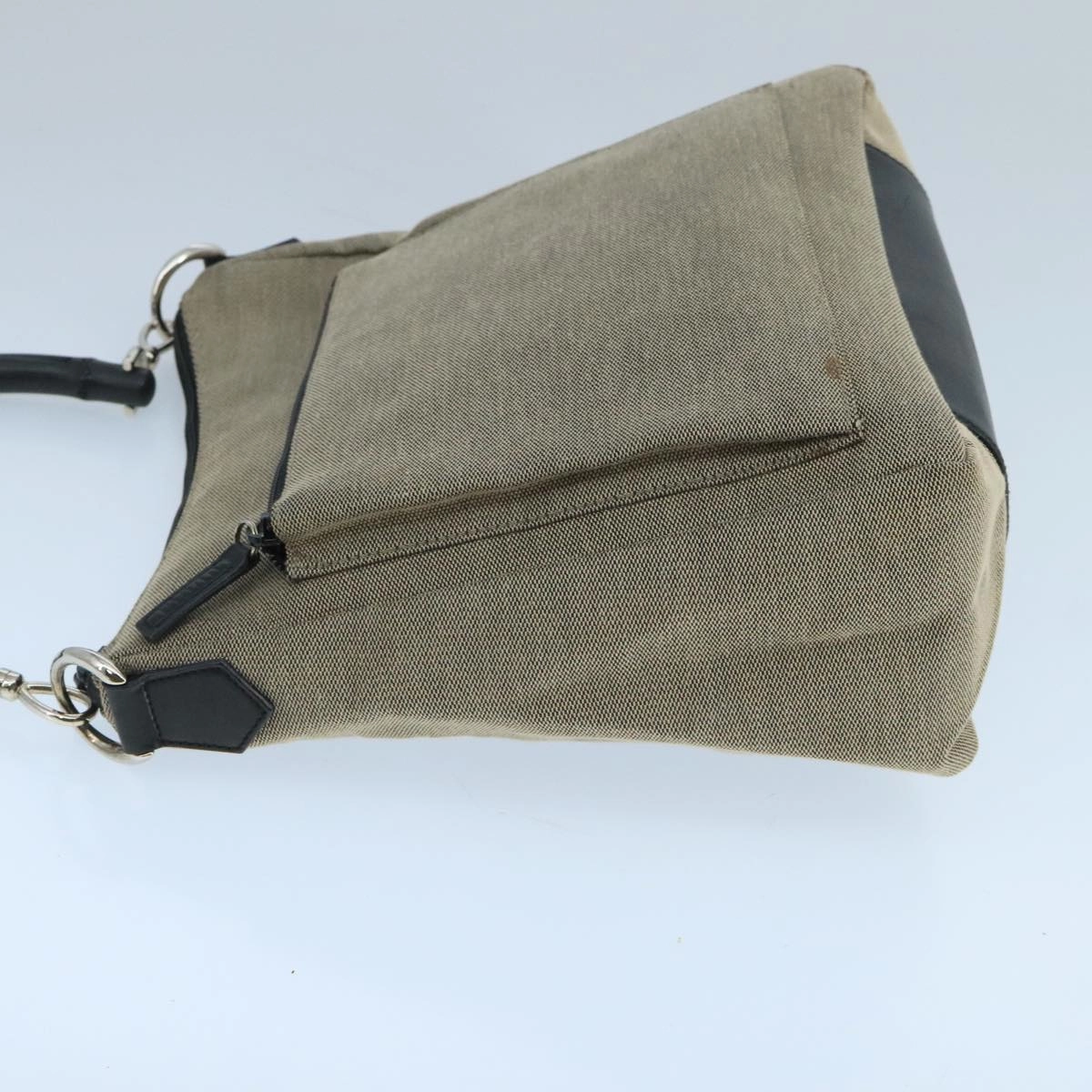 Gucci Bamboo Beige Canvas Shoulder Bag ()