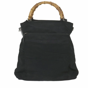 Gucci Bamboo  Canvas Shoulder Bag
