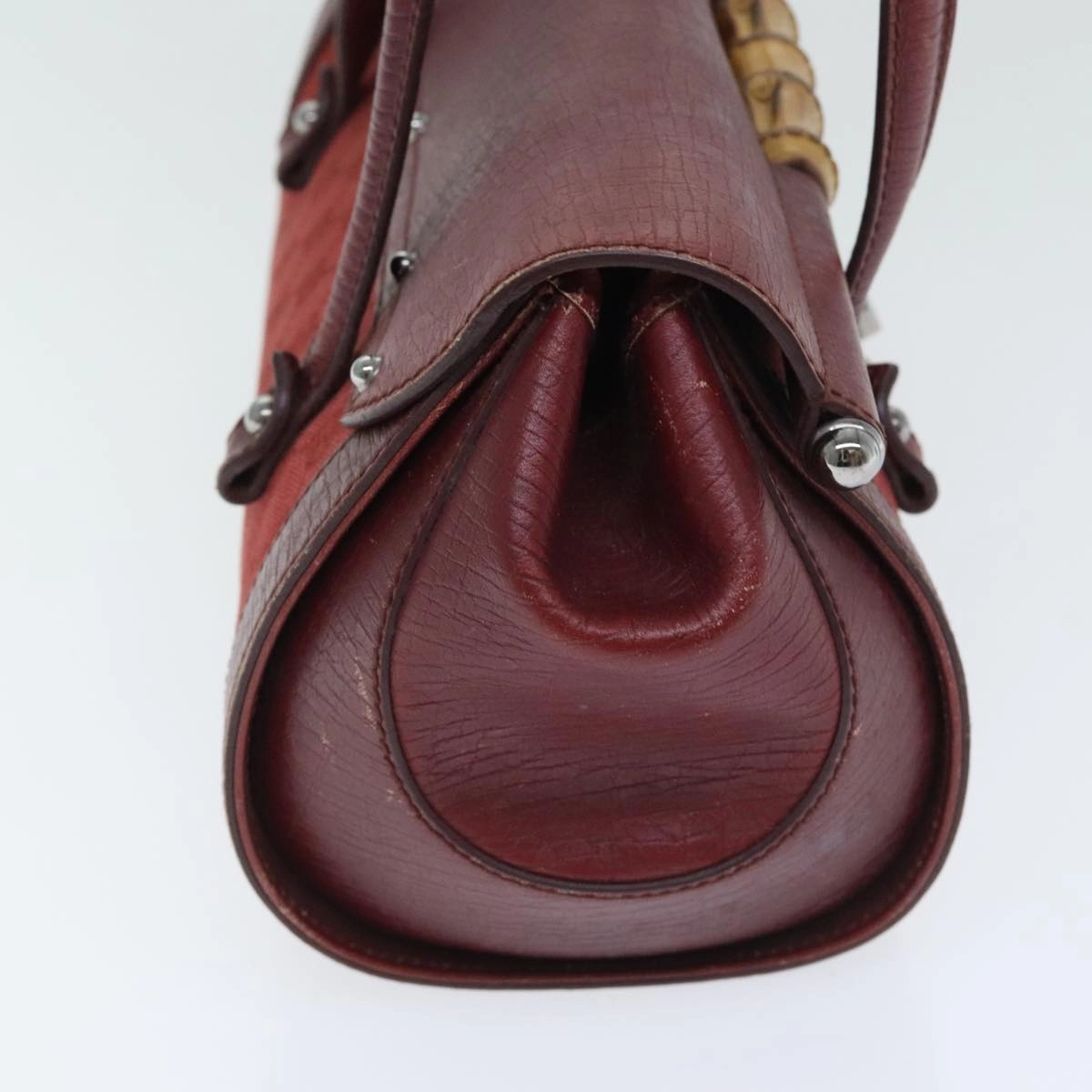 Gucci Bamboo  Canvas Shoulder Bag