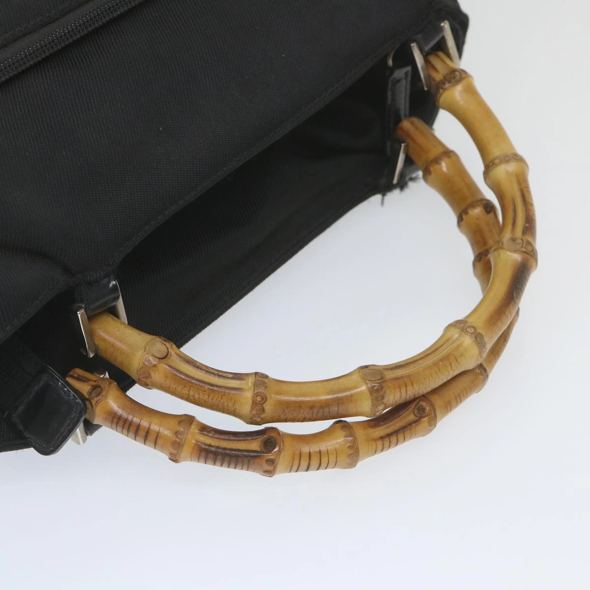 Gucci Bamboo  Canvas Shoulder Bag