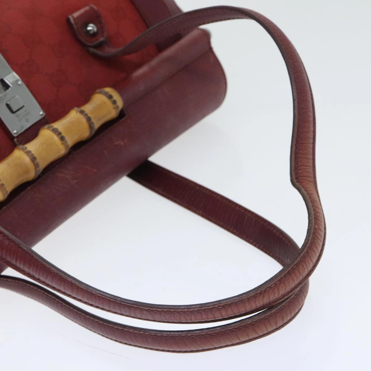 Gucci Bamboo  Canvas Shoulder Bag
