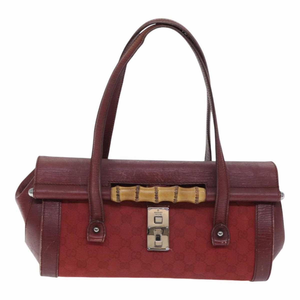 Gucci Bamboo  Canvas Shoulder Bag