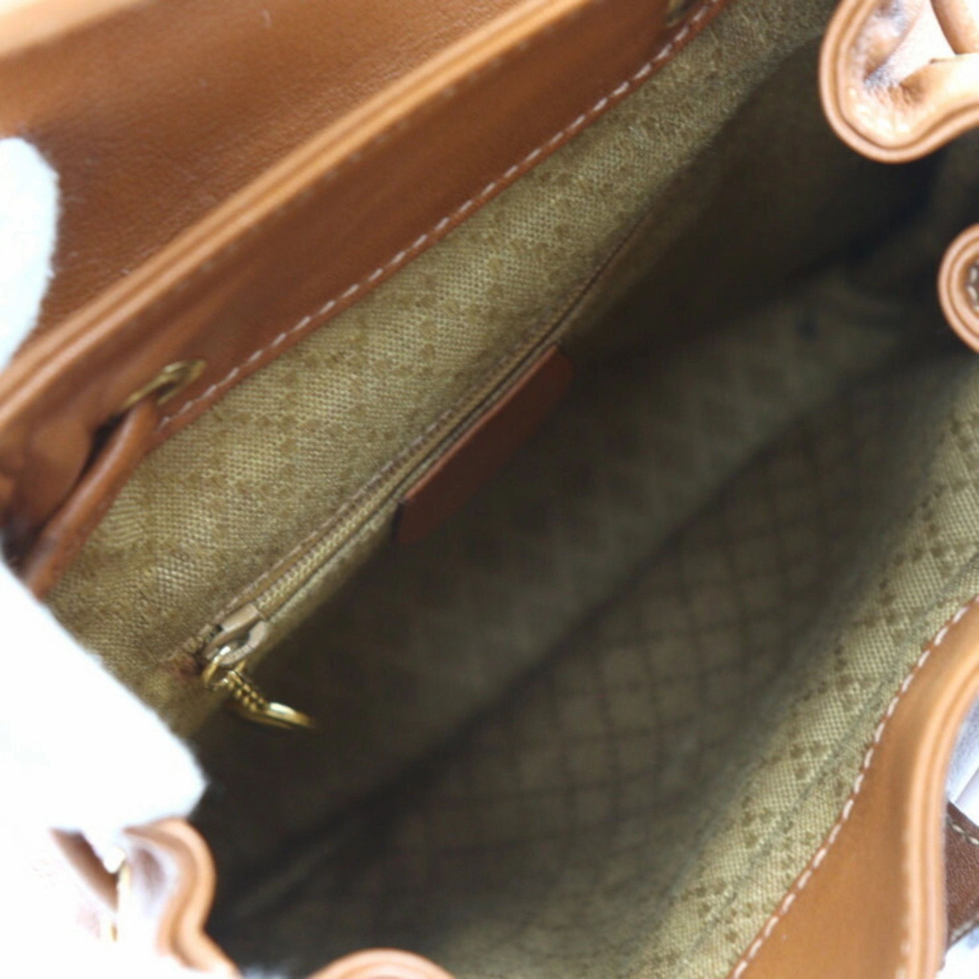 Gucci Bamboo  Leather Backpack Bag ()