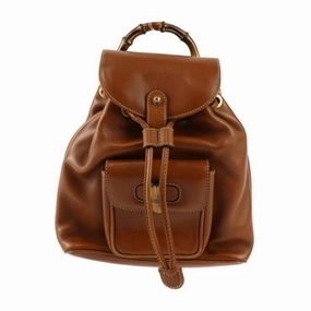 Gucci Bamboo  Leather Backpack Bag ()