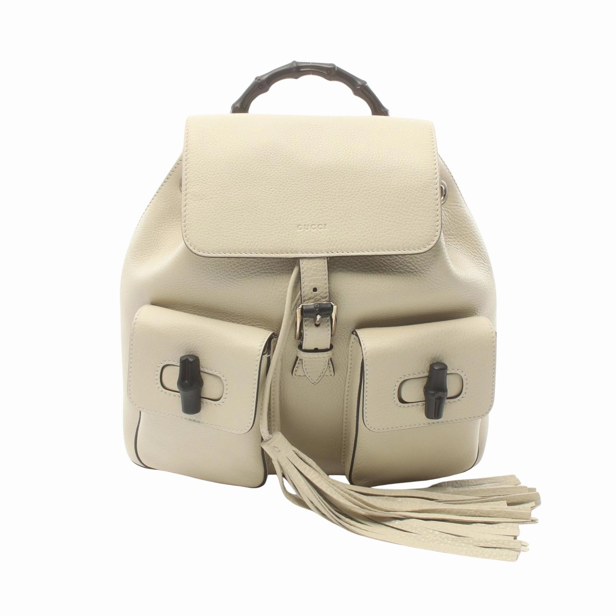 Gucci Bamboo  Leather Backpack Bag ()