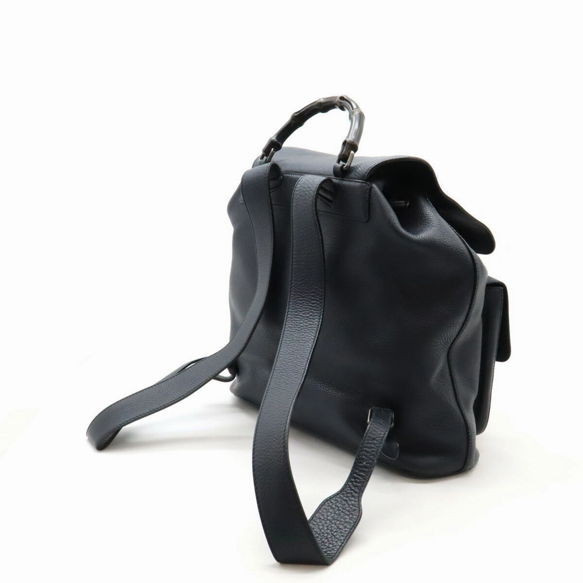 Gucci Bamboo Leather Backpack Navy 387097