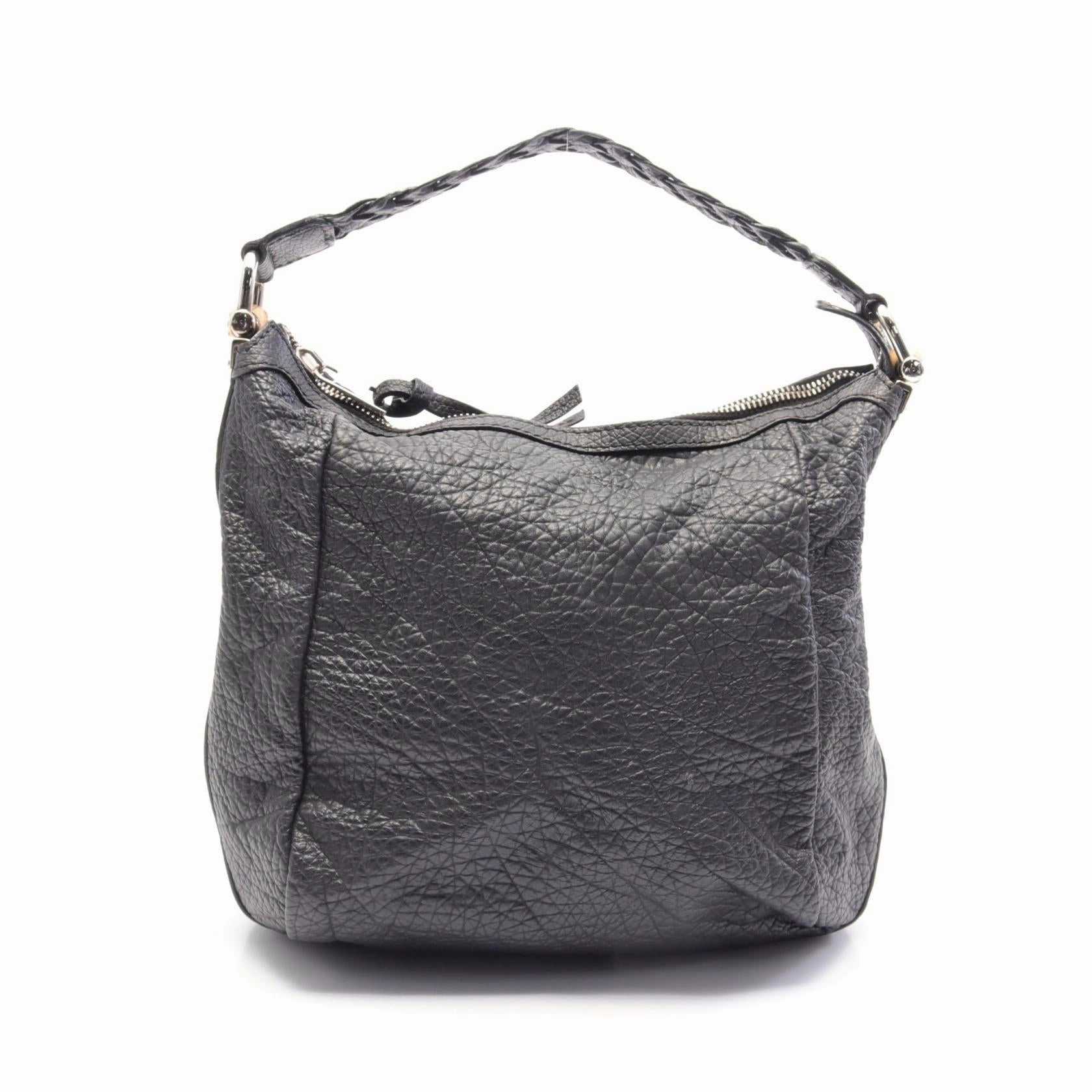 Gucci Bamboo Leather Shoulder Bag Black