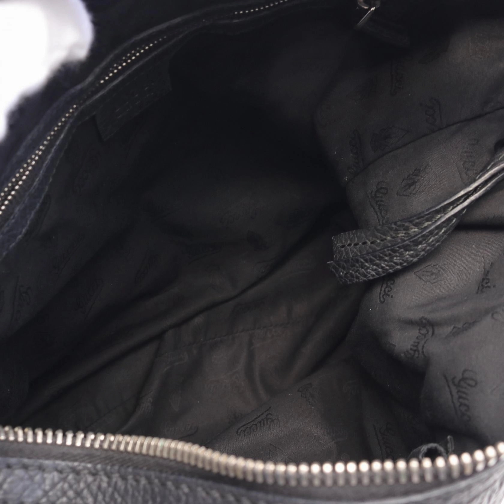 Gucci Bamboo Leather Shoulder Bag Black