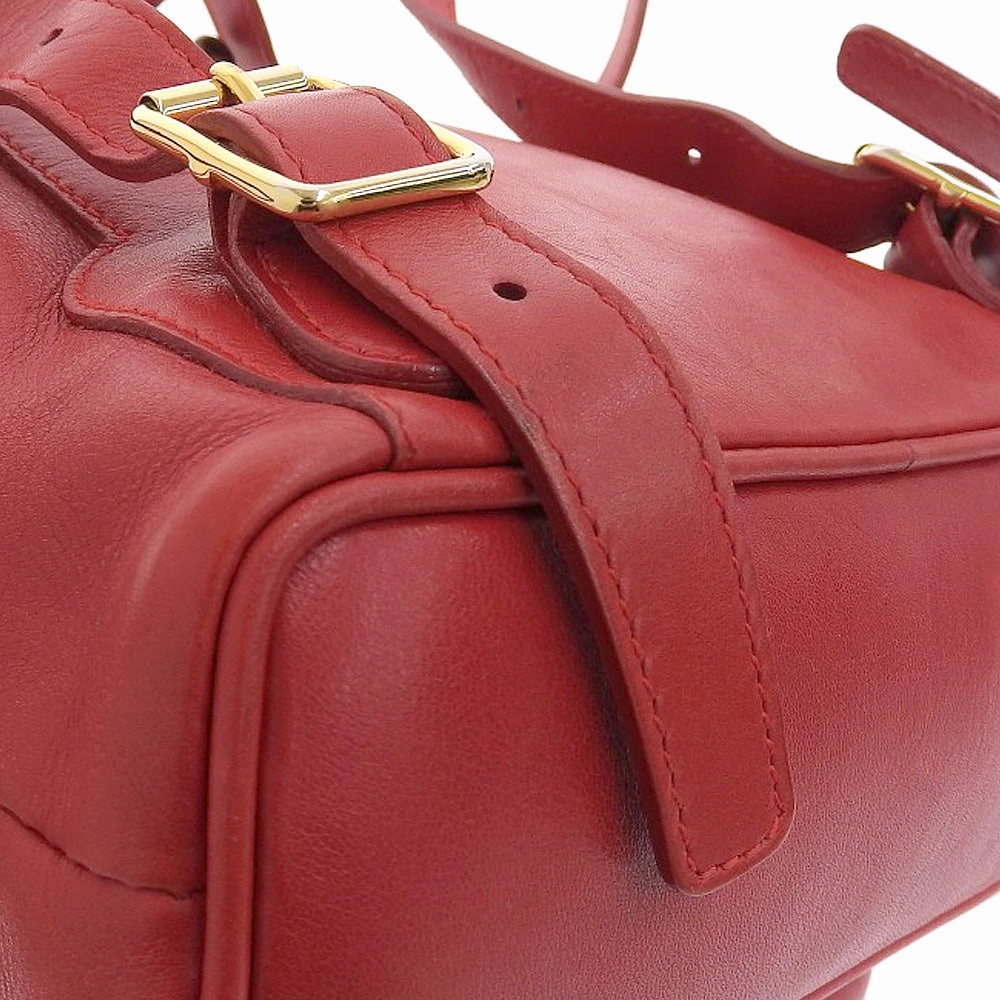Gucci Bamboo Mini Backpack Leather Red Vintage