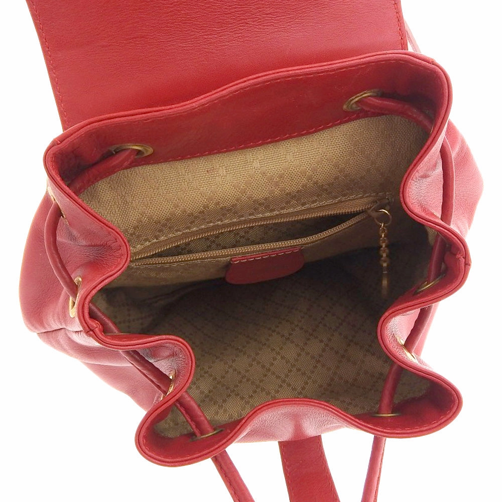 Gucci Bamboo Mini Backpack Leather Red Vintage