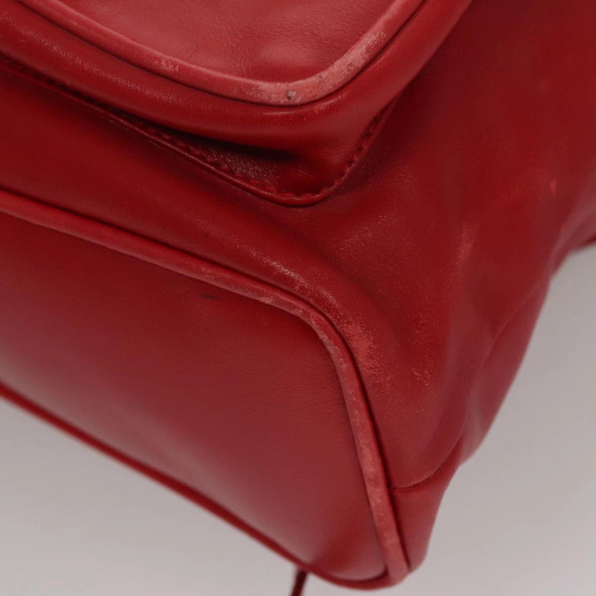 Gucci Bamboo Red Leather Backpack Bag ()