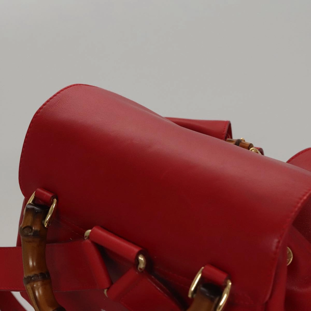 Gucci Bamboo Red Leather Backpack Bag ()