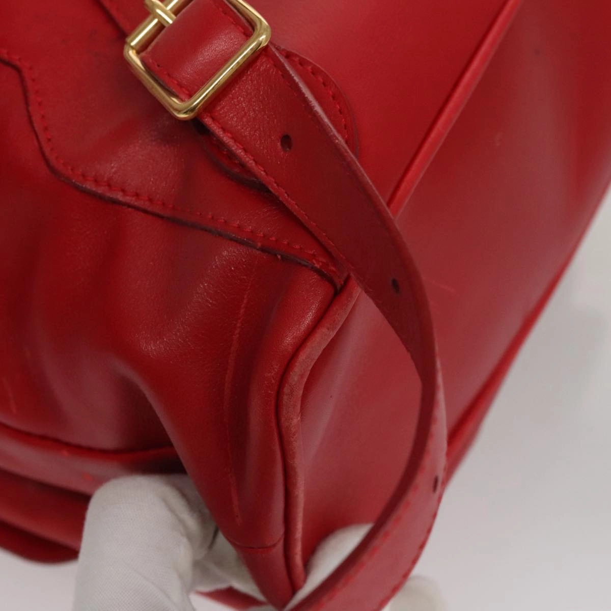 Gucci Bamboo Red Leather Backpack Bag ()