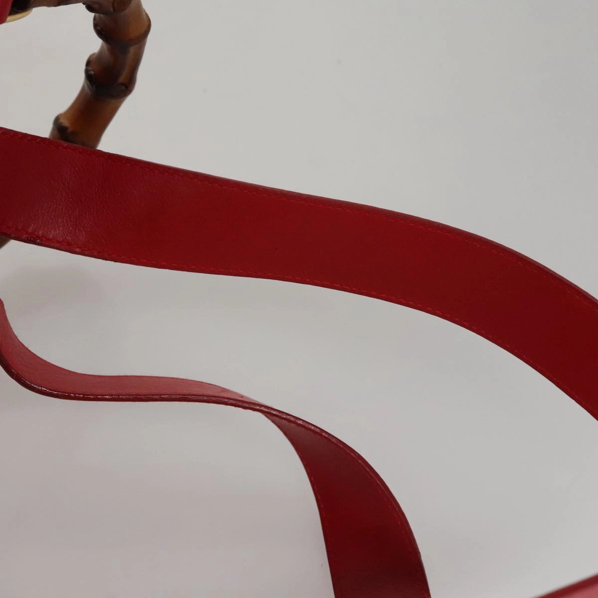 Gucci Bamboo Red Leather Backpack Bag ()
