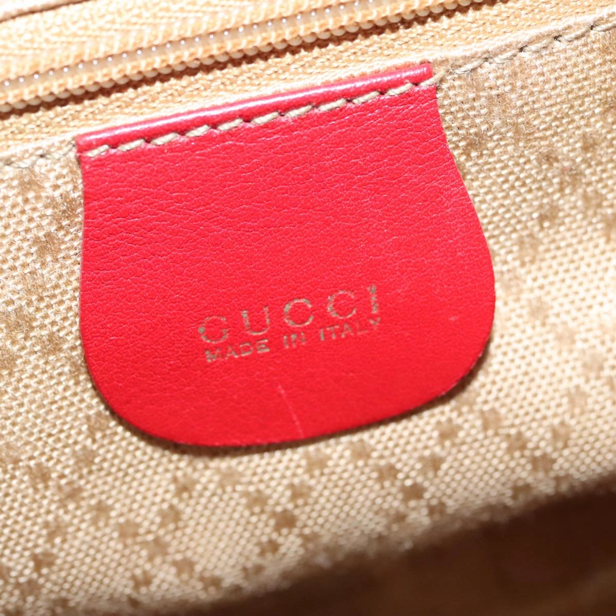 Gucci Bamboo Red Leather Backpack Bag ()