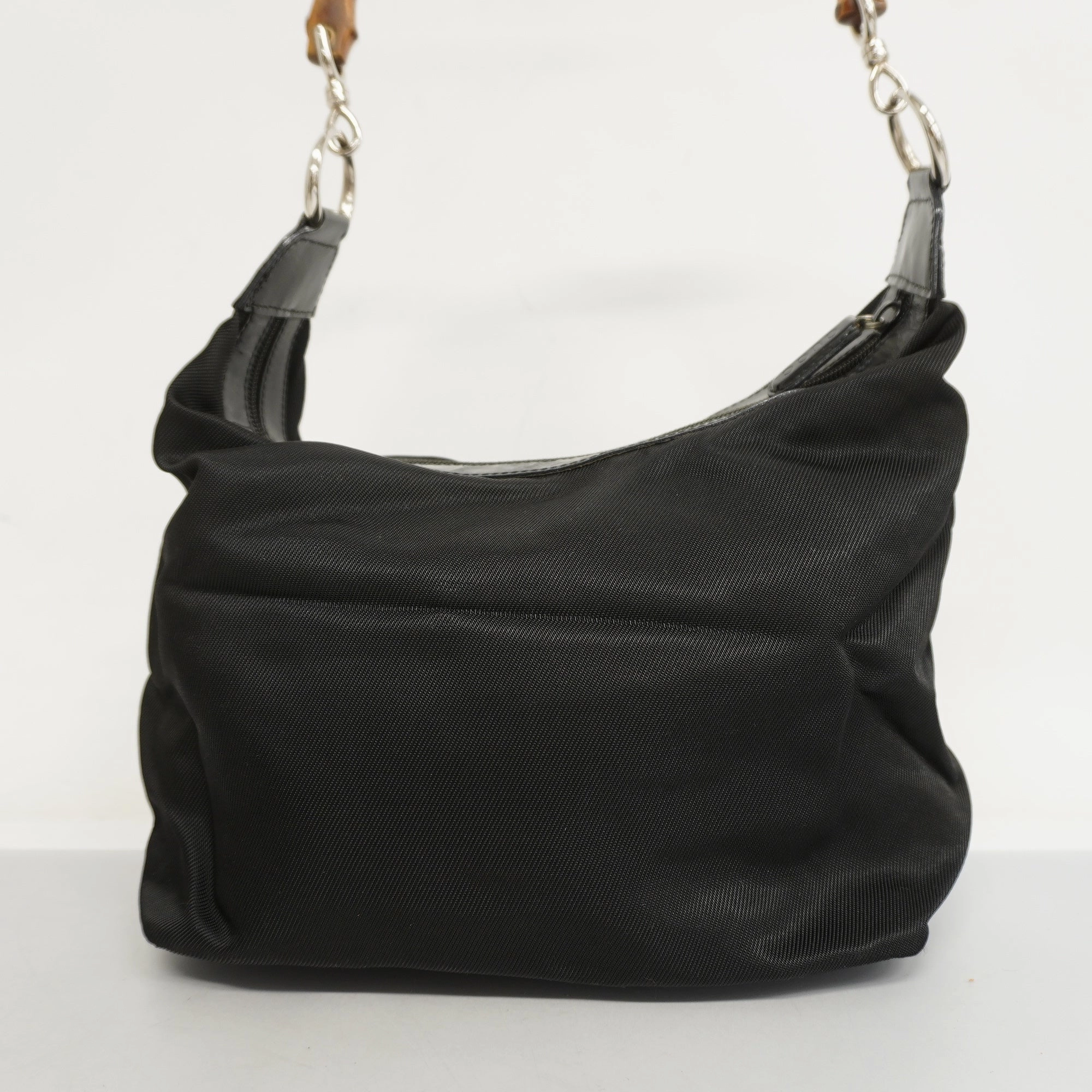 GUCCI  Bamboo Shoulder Bag 000 1998 0531 Women's Nylon Shoulder Bag Black