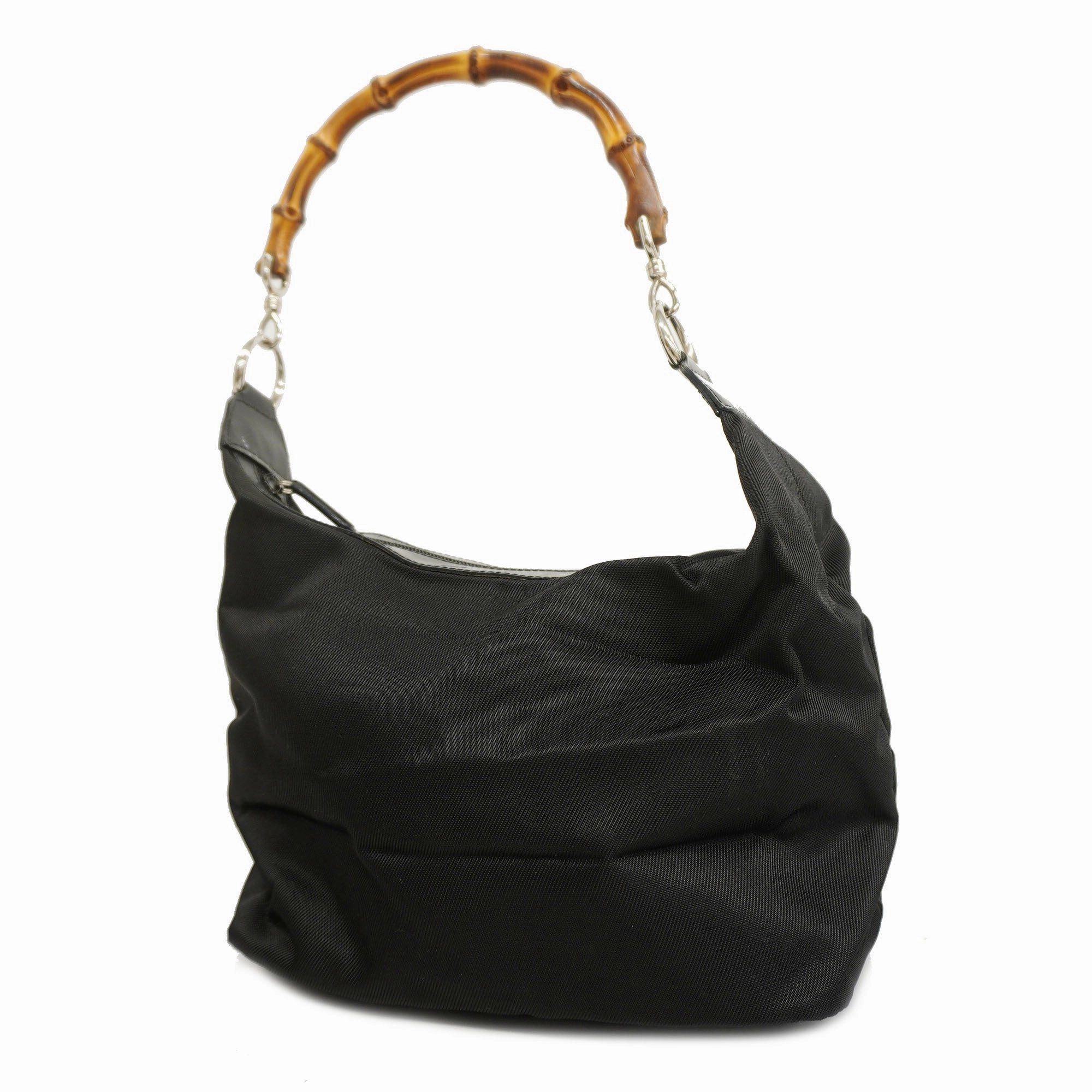 GUCCI  Bamboo Shoulder Bag 000 1998 0531 Women's Nylon Shoulder Bag Black