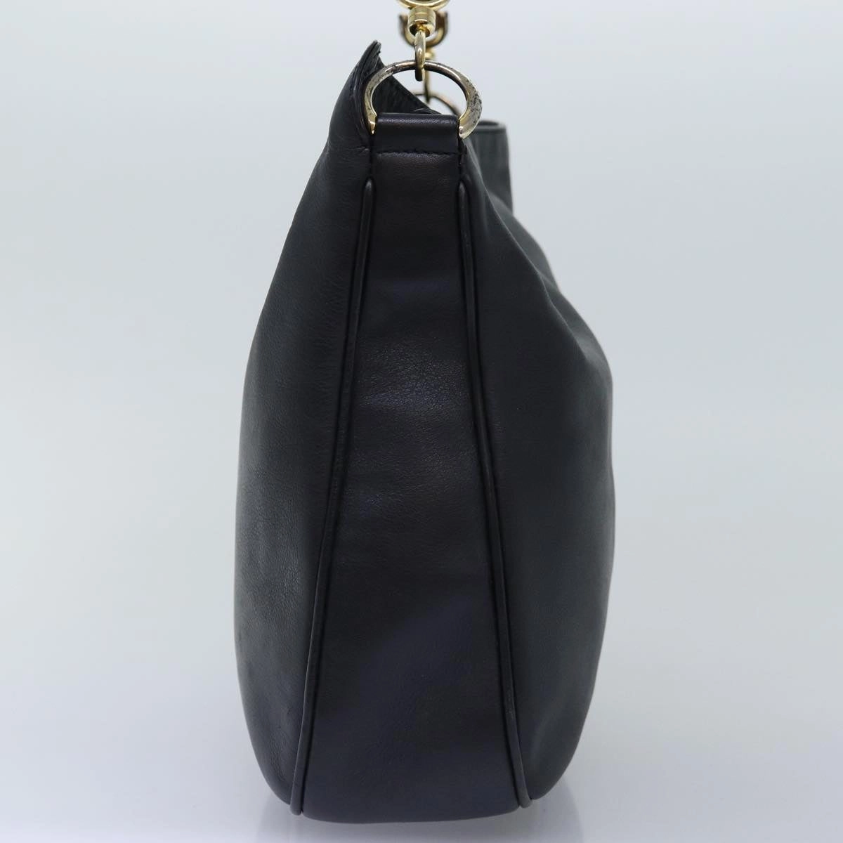 GUCCI Bamboo Shoulder Bag Leather 2way Black 000 1448 1638  75354