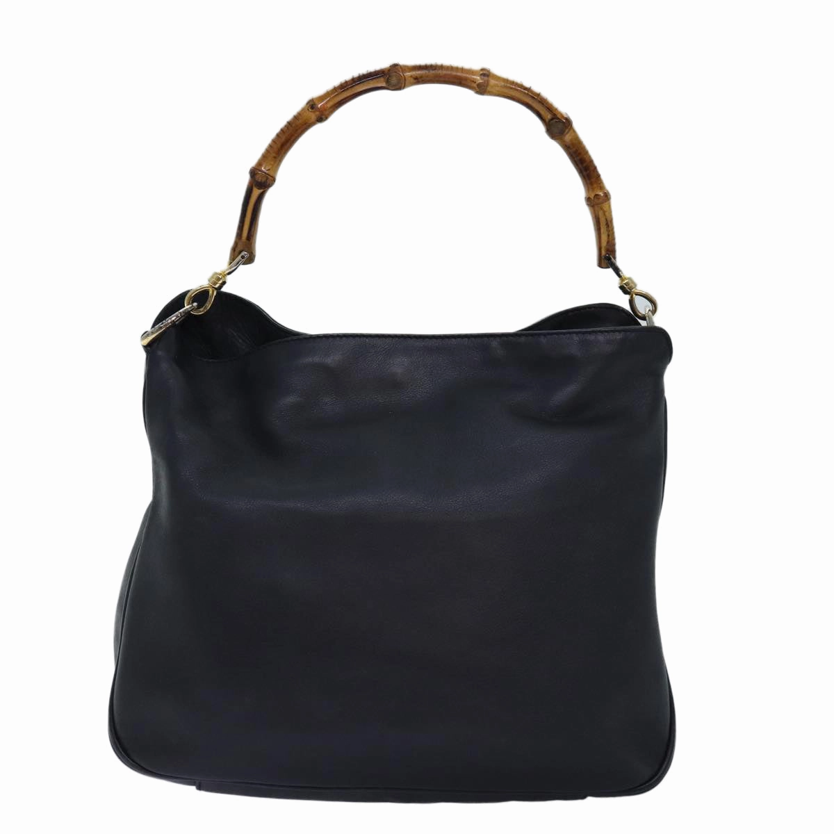 GUCCI Bamboo Shoulder Bag Leather 2way Black 000 1448 1638  75354