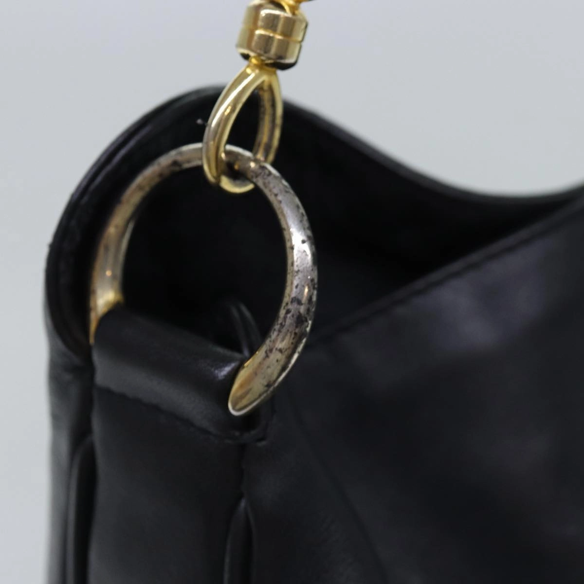 GUCCI Bamboo Shoulder Bag Leather 2way Black 000 1448 1638  75354