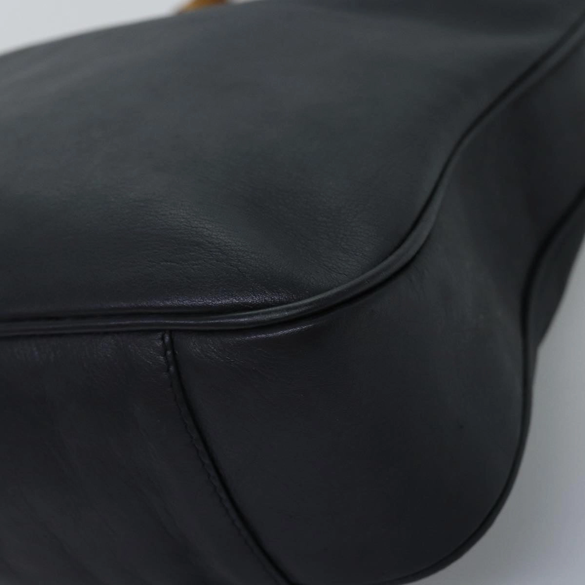 GUCCI Bamboo Shoulder Bag Leather 2way Black 000 1448 1638  75354