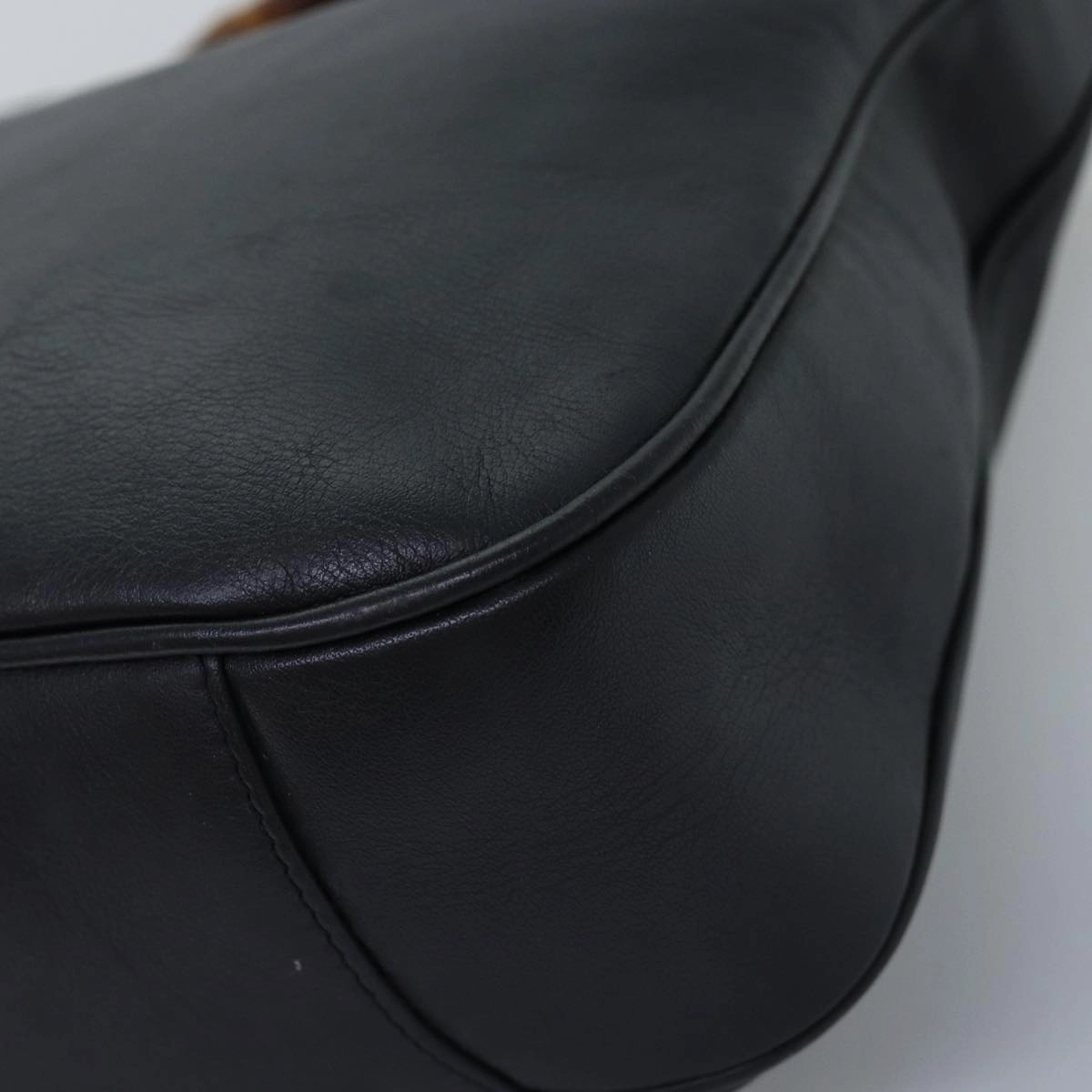 GUCCI Bamboo Shoulder Bag Leather 2way Black 000 1448 1638  75354