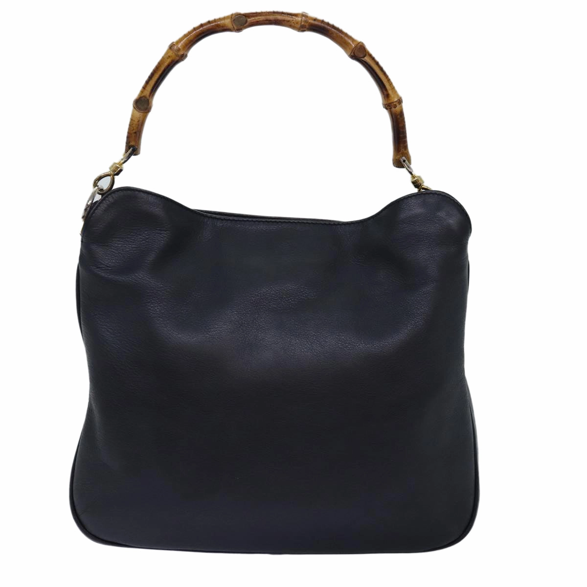 GUCCI Bamboo Shoulder Bag Leather 2way Black 000 1448 1638  75354