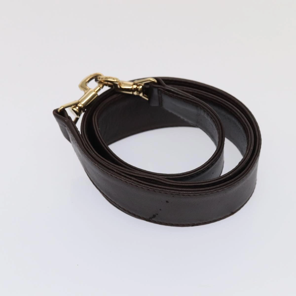 GUCCI Bamboo Shoulder Bag Leather 2way Black Gold  86650