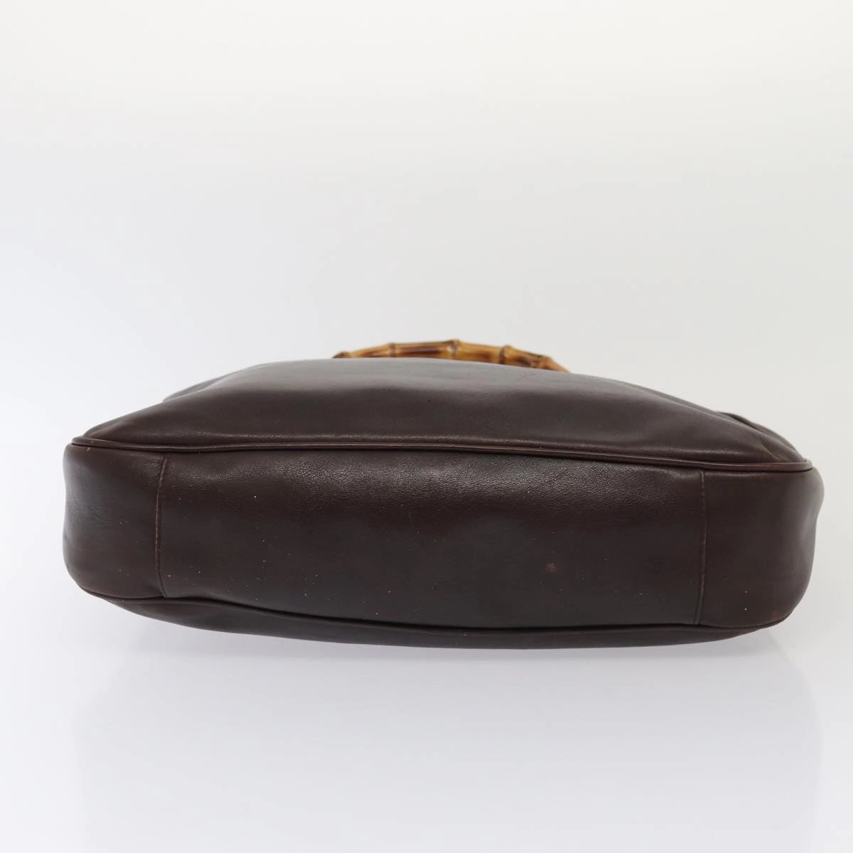 GUCCI Bamboo Shoulder Bag Leather 2way Black Gold  86650