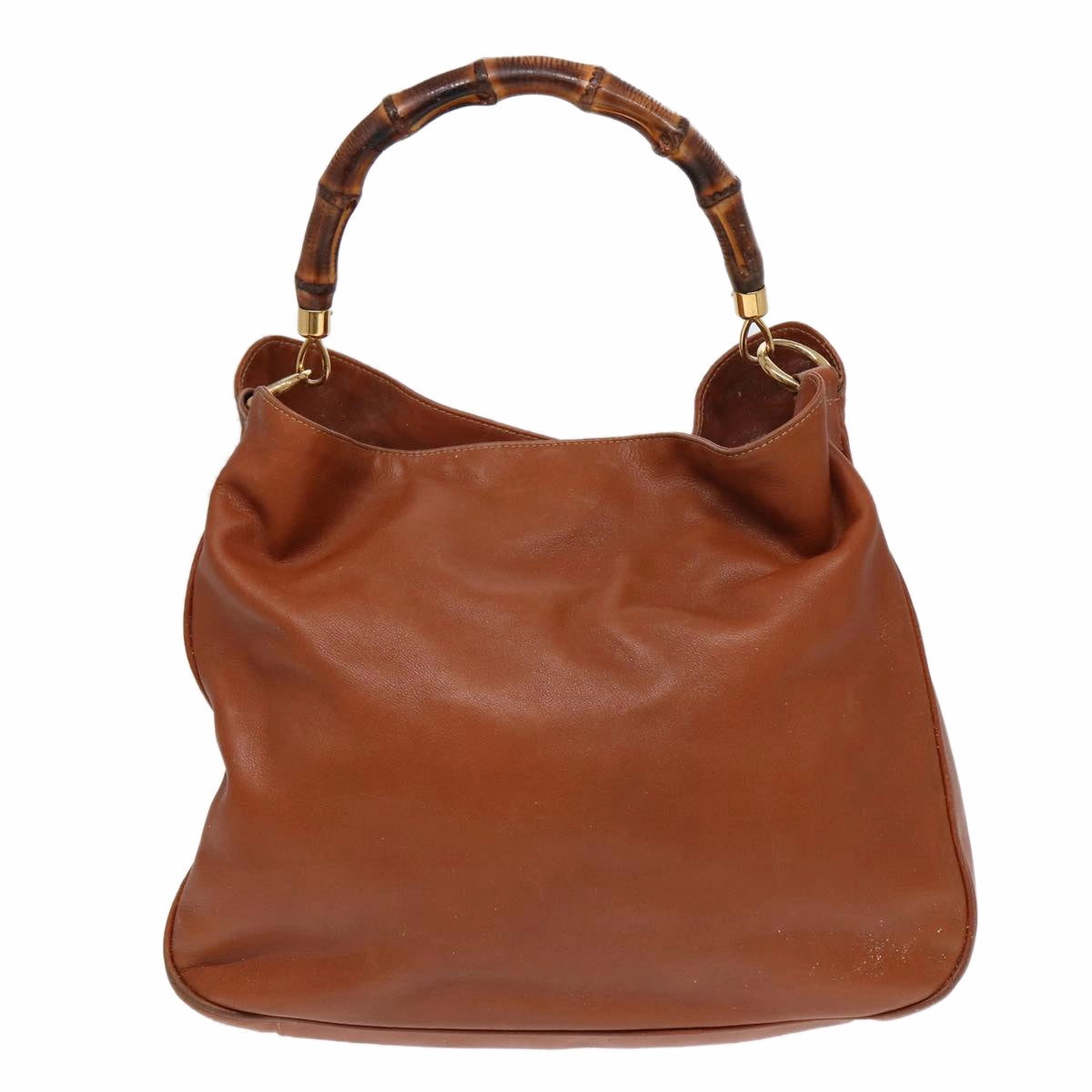 GUCCI Bamboo Shoulder Bag Leather 2way Brown 001 14 1577  84763