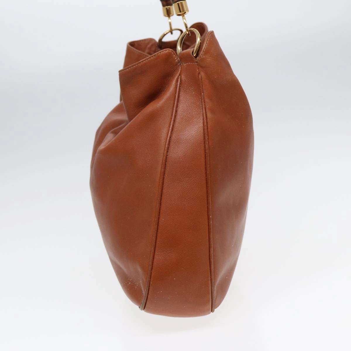 GUCCI Bamboo Shoulder Bag Leather 2way Brown 001 14 1577  84763