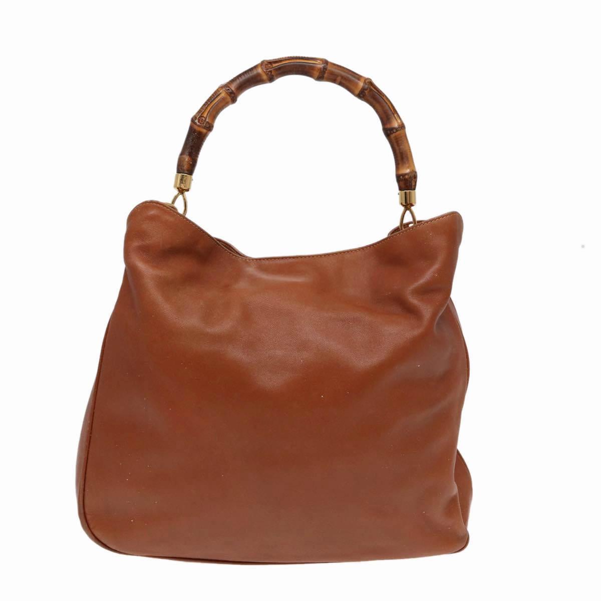 GUCCI Bamboo Shoulder Bag Leather 2way Brown 001 14 1577  84763