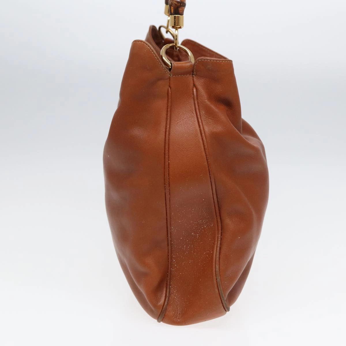 GUCCI Bamboo Shoulder Bag Leather 2way Brown 001 14 1577  84763