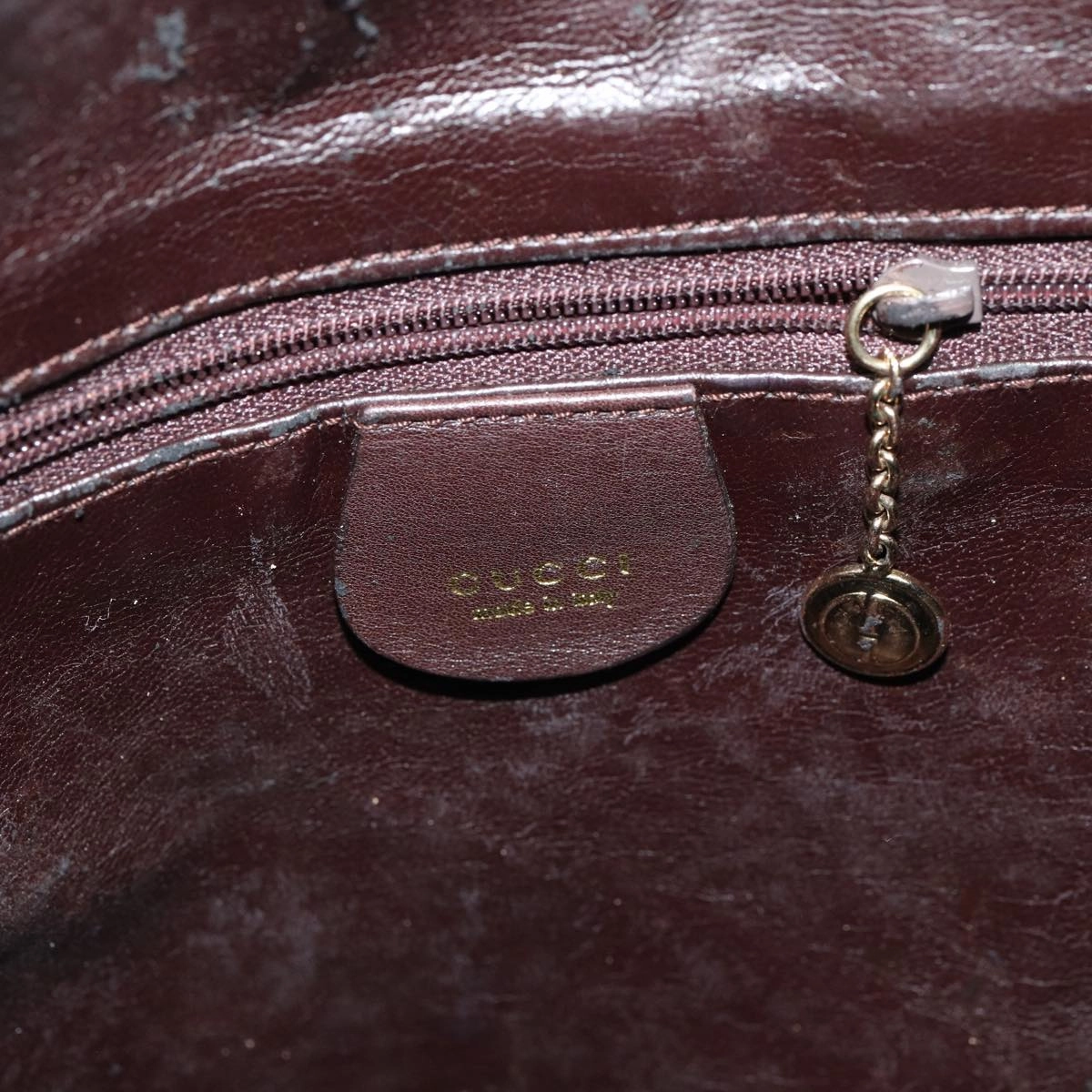 GUCCI Bamboo Shoulder Bag Leather 2way Brown 001 2123 1577  80117