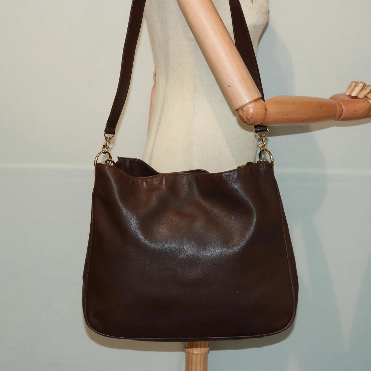 GUCCI Bamboo Shoulder Bag Leather 2way Brown 001 3754 1577  78088