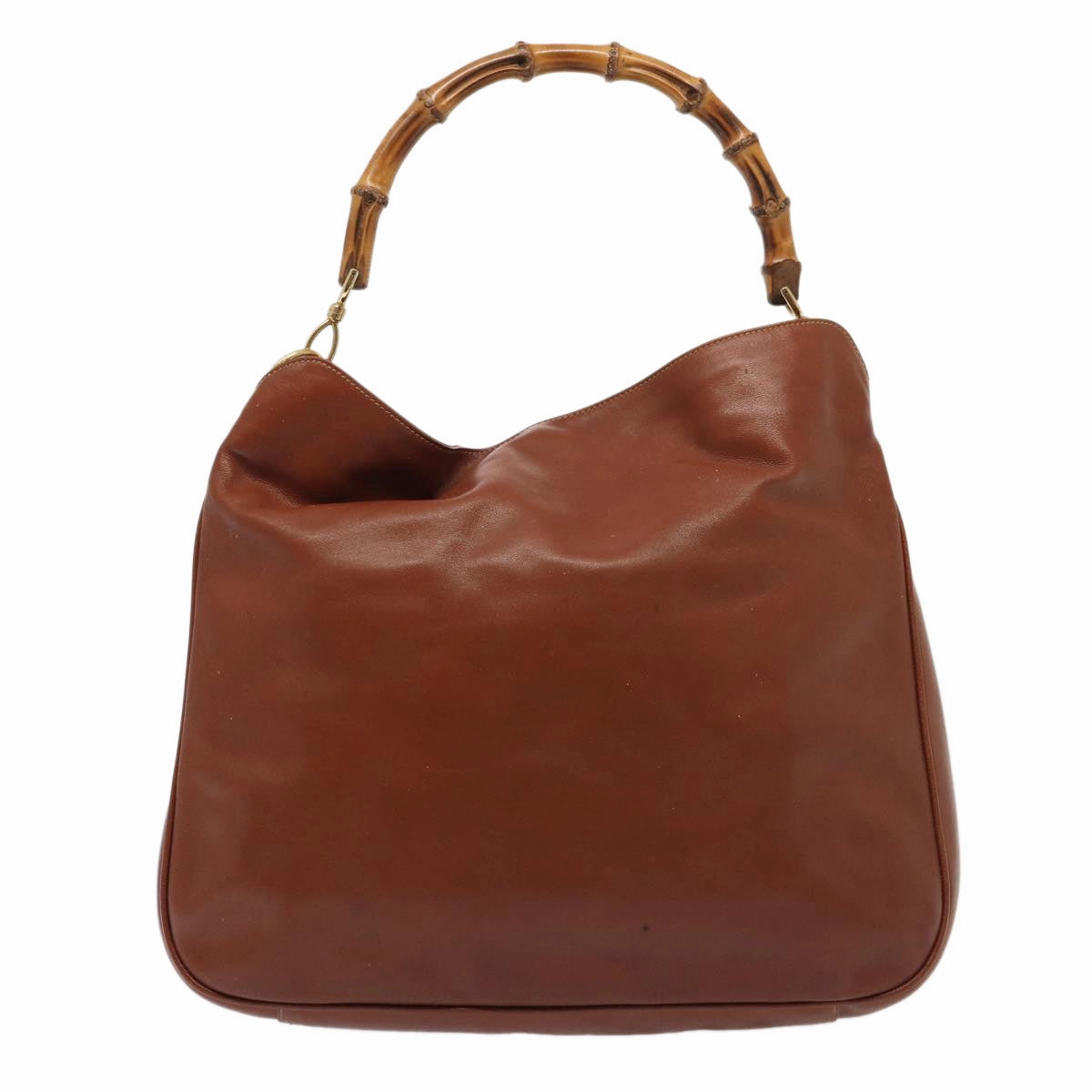 GUCCI Bamboo Shoulder Bag Leather Brown 001 1781 1577  80180