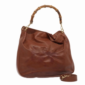 GUCCI Bamboo Shoulder Bag Leather Brown 001 1781 1577  80180
