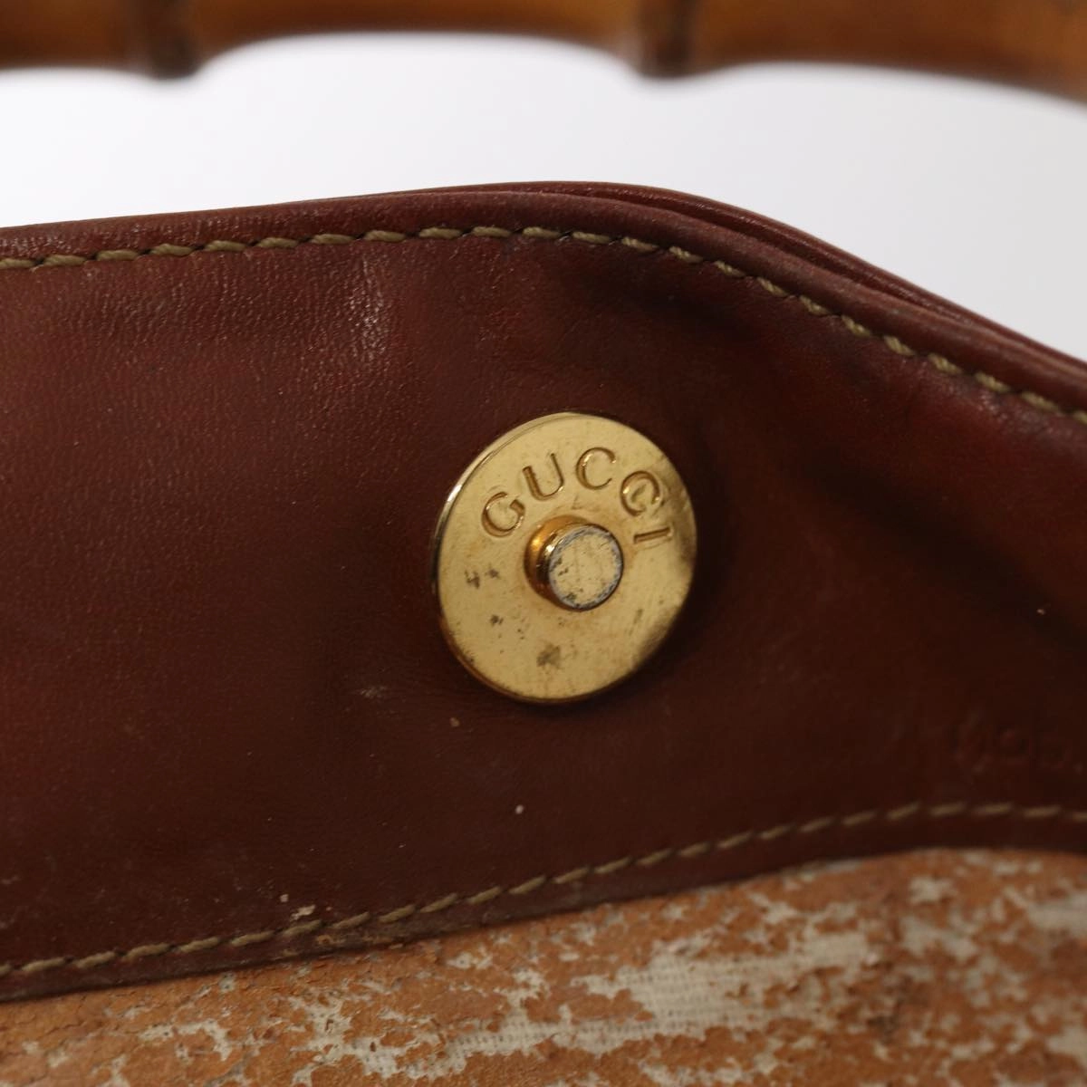 GUCCI Bamboo Shoulder Bag Leather Brown 001 1781 1577  80180