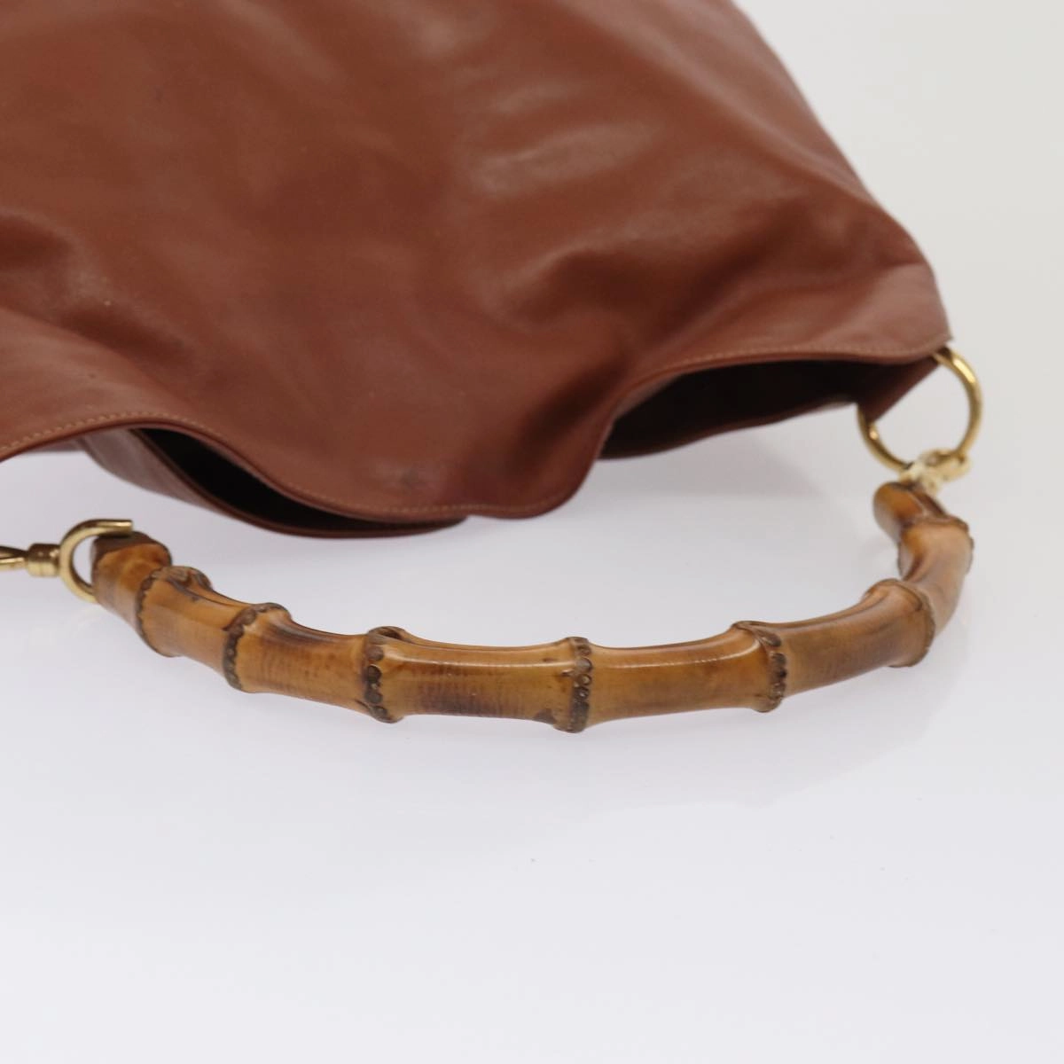GUCCI Bamboo Shoulder Bag Leather Brown 001 1781 1577  80180
