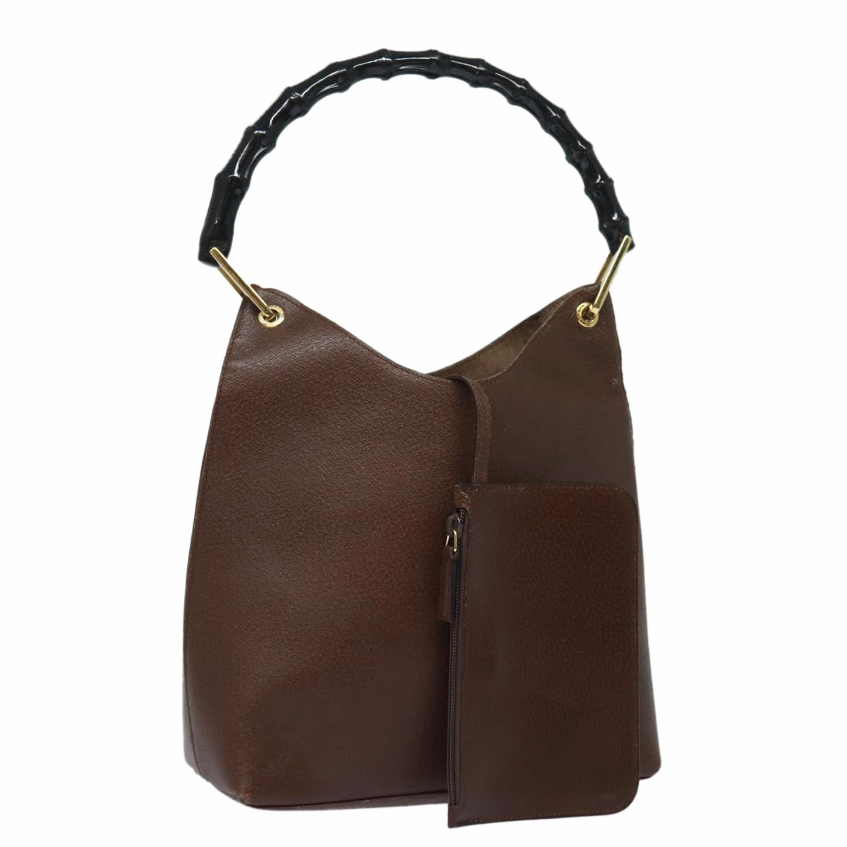GUCCI Bamboo Shoulder Bag Leather Brown 001 1880 2123  ep4810