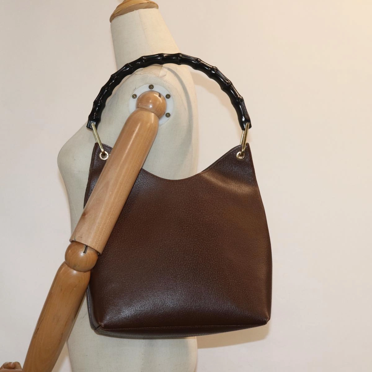 GUCCI Bamboo Shoulder Bag Leather Brown 001 1880 2123  ep4810