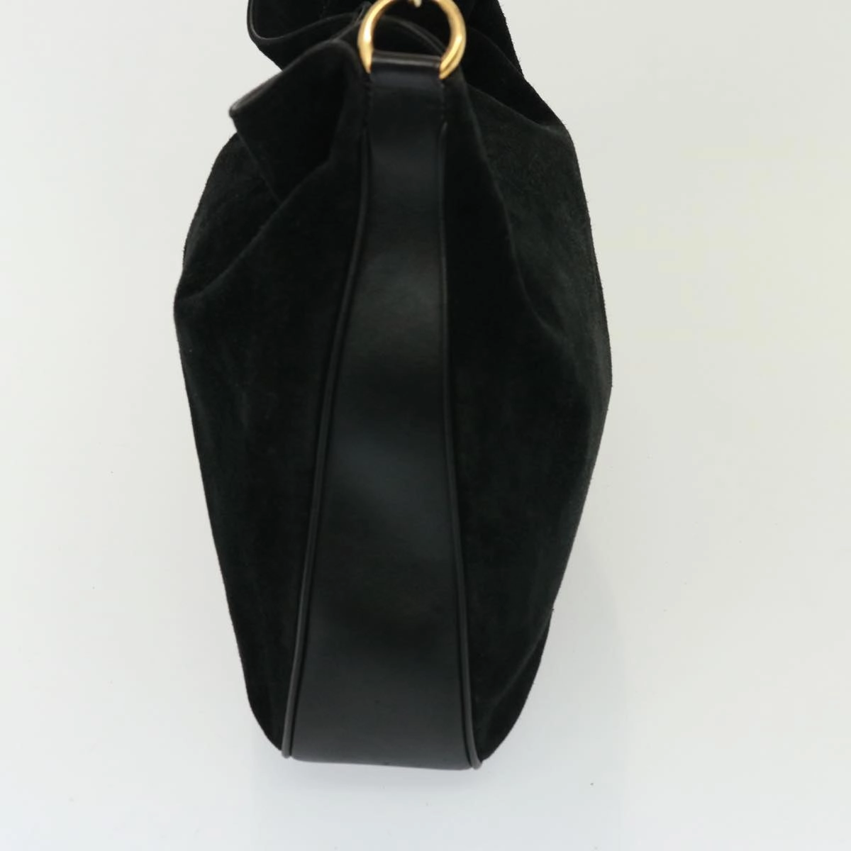 GUCCI Bamboo Shoulder Bag Leather Suede 2way Black 001 1014 1577  78086