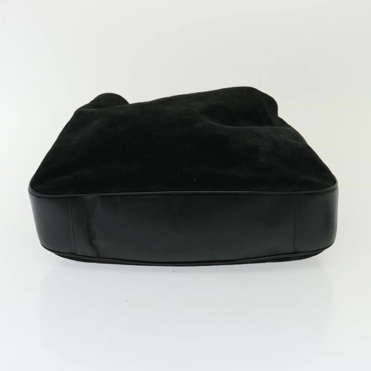 GUCCI Bamboo Shoulder Bag Leather Suede 2way Black 001 1014 1577  78086